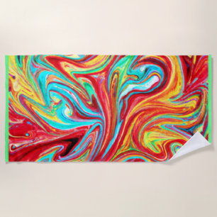 Serviette De Plage Unique Couleurs Lumineuses Peinture Motif. Command