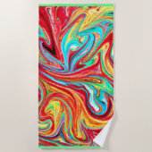 Serviette De Plage Unique Couleurs Lumineuses Peinture Motif. Command (Devant)