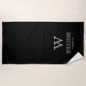 Serviette De Plage Unique Élégant Classic Monogram Nom de famille (Devant)