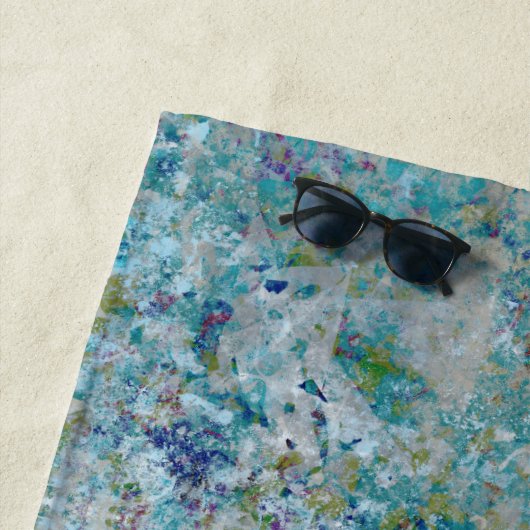 Serviette De Plage Unique Moderne Un Design D'Art Abstrait (En situation)