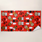 Serviette De Plage Unique Orange Nouveau Cadeau bébé (Devant)