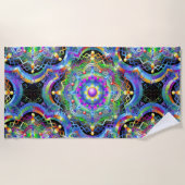 Serviette De Plage Univers Mandala Couleurs Psychédéliques (Devant)