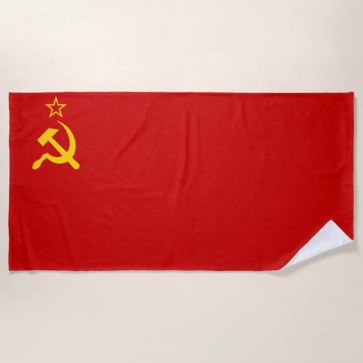 Serviette De Plage URSS Union soviétique Drapeau faucon communiste fa (Devant)