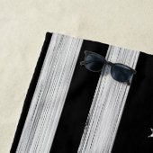 Serviette De Plage USA flag Rustic Wood Black White Patriotic America (En situation)