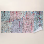 Serviette De Plage USA Midwest Map  (Devant)