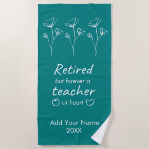 Serviette De Plage Vacances de retraite de l'enseignant Turquoise