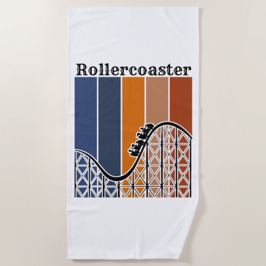 Serviette De Plage Vacances d'été à cheval Rollercoaster Retro (Devant)