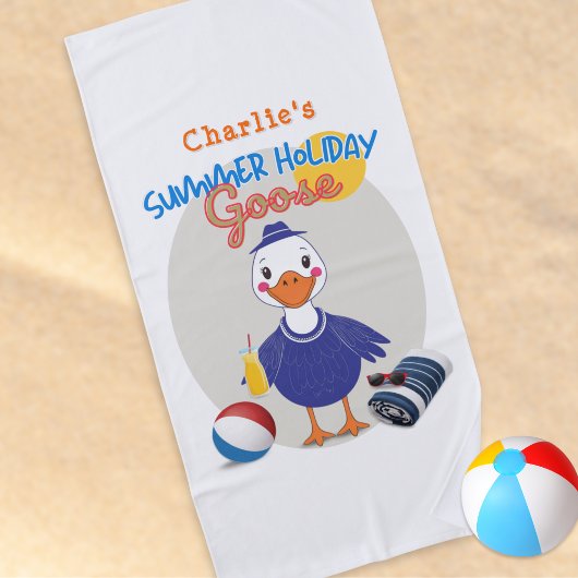 Serviette De Plage Vacances d'été Goose mignonne Personnalisé