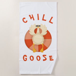 Serviette De Plage Vacances d'été Plage Chill Goose bague de natation