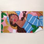 Serviette De Plage Vacances d'été pour femme italienne (Devant)