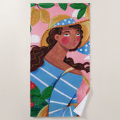 Serviette De Plage Vacances d'été pour femme italienne (Devant)
