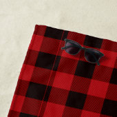 Serviette De Plage vacances d'hiver rustique plaid de buffle noir rou (En situation)