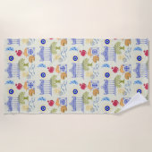 Serviette De Plage Vacances en Grèce Minimalisme (Devant)