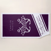 Serviette De Plage Vacances en lune de miel Destination, année et nom (Devant)