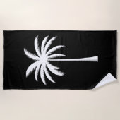 Serviette De Plage Vacances été cool Sunset Beach Palm Tree (Devant)