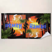Serviette De Plage Vacances Hawaii vintages (Devant)