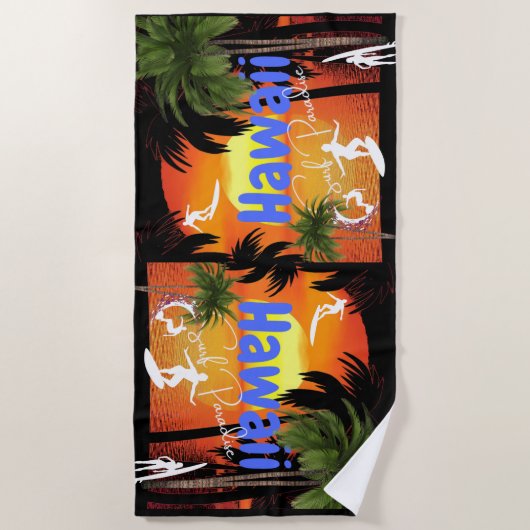 Serviette De Plage Vacances Hawaii vintages (Devant)