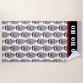 Serviette De Plage Vacances noires de Noël du père noël (Devant)