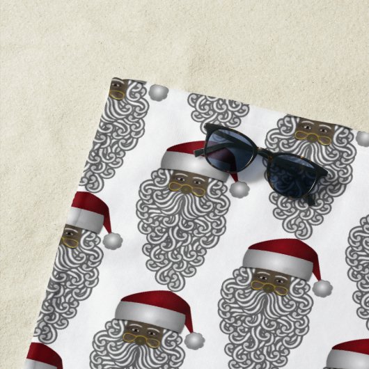 Serviette De Plage Vacances noires de Noël du père noël (En situation)
