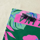 Serviette De Plage Vacances Plage Florale Tropicale Nom Personnalisé (En situation)