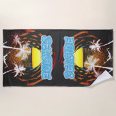 Serviette De Plage Vacances vintage été en famille (Devant)