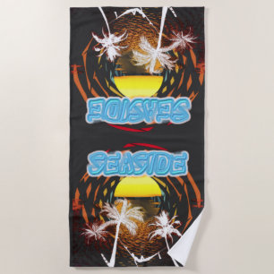 Serviette De Plage Vacances vintage été en famille