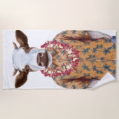Serviette De Plage Vache à chemise hawaïenne (Devant)