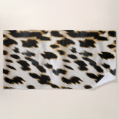 Serviette De Plage Vache blanche noire (Devant)