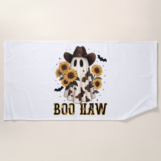 Serviette De Plage Vache de l'Ouest Éffrayant fantôme Bow Haw (Devant)