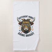 Serviette De Plage Vache de sensibilisation à l'autisme Gravure vinta (Devant)