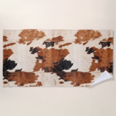 Serviette De Plage Vache d'ivoire noire Brown occidentale (Devant)
