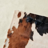 Serviette De Plage Vache d'ivoire noire Brown occidentale (En situation)