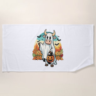 Serviette De Plage Vache fantôme drôle d'Halloween