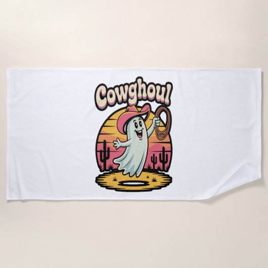 Serviette De Plage Vache Ghoul Halloween Éffrayant (Devant)