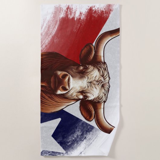 Serviette De Plage Vache longhorne du Texas (Devant)