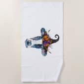 Serviette De Plage Vache noir blanc Halloween sorcière (Devant)