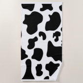 Serviette De Plage Vache noire et blanche (Devant)