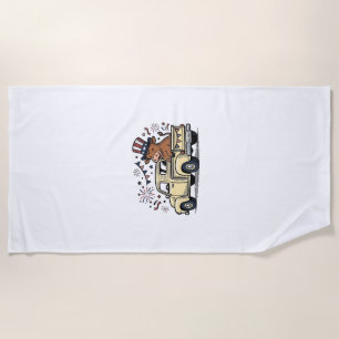 Serviette De Plage Vache patriotique conception vectorielle camion 4