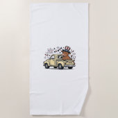 Serviette De Plage Vache patriotique conception vectorielle camion 4 (Devant)