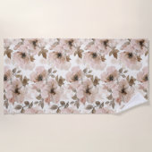 Serviette De Plage Vacheresse Brun Rose Fleurie du Sud-Ouest (Devant)