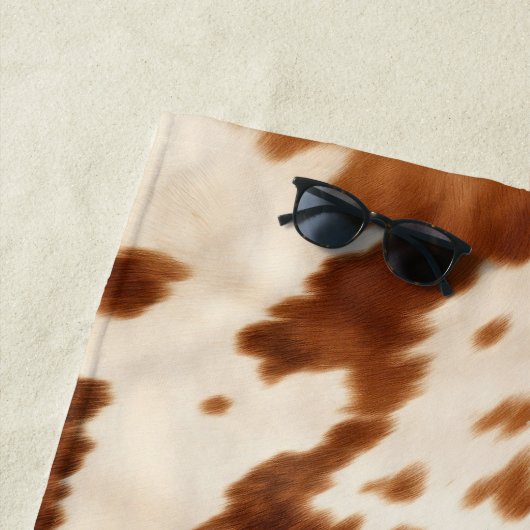 Serviette De Plage Vachette à crème Brown occidentale (En situation)