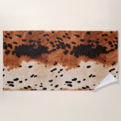 Serviette De Plage Vachette à crème noire Brown (Devant)