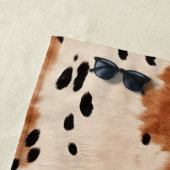 Serviette De Plage Vachette à crème noire Brown (En situation)