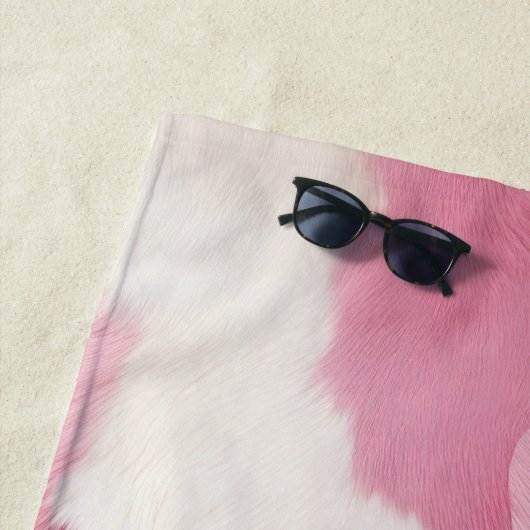 Serviette De Plage Vachette blanche rose pâle (En situation)