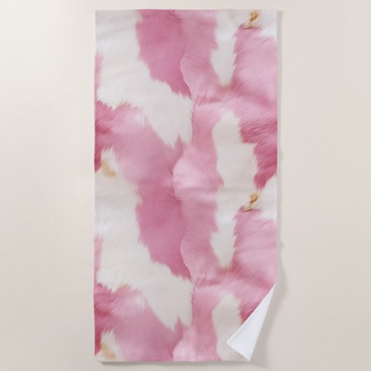 Serviette De Plage Vachette blanche rose pâle (Devant)