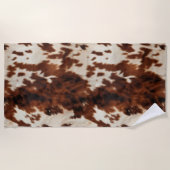 Serviette De Plage Vachette de l'Ouest à la crème Brown (Devant)