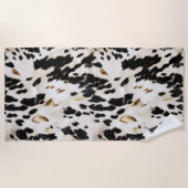 Serviette De Plage Vachette noire blanche sud-ouest (Devant)