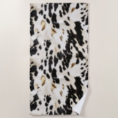 Serviette De Plage Vachette noire blanche sud-ouest (Devant)