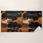 Serviette De Plage Vachette noire Brown (Devant)