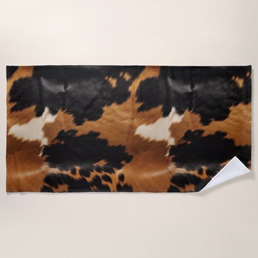 Serviette De Plage Vachette noire Brown (Devant)